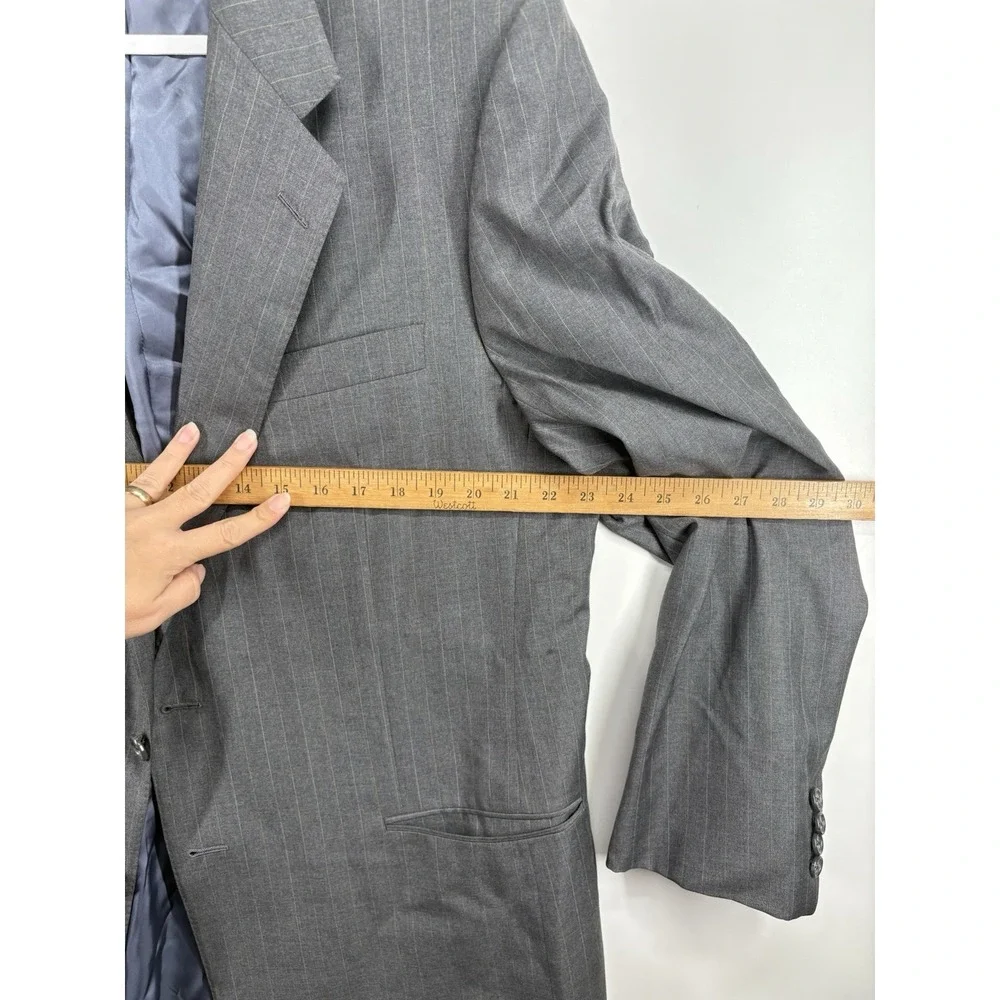 Hickey‎ Freeman Bullock Jones SF Wool Mens Suit Jacket Sport Coat Sz 44 L  Gray